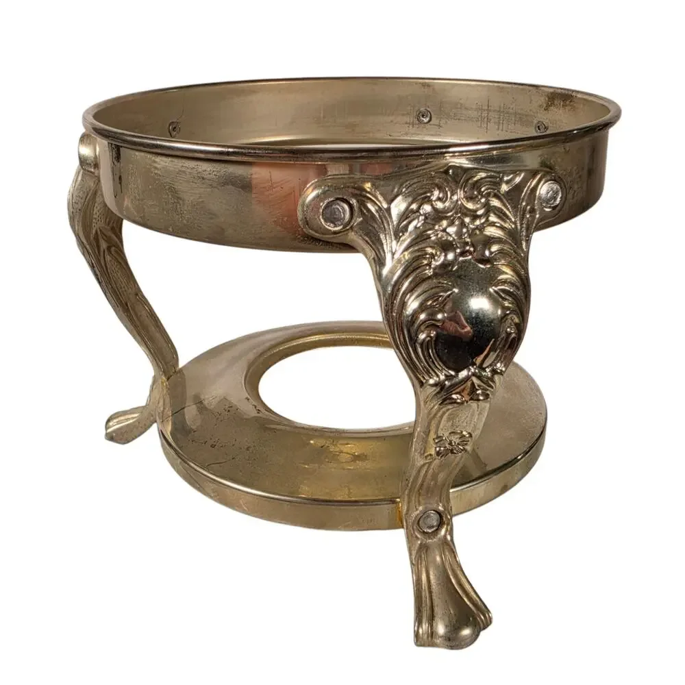 Vintage Silver Plated Plant Stand Cachepot Ring Lion Paw Feet Neoclassic Design